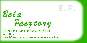 bela pasztory business card